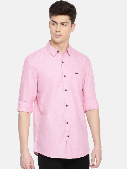 

Toss Winner Men Pink Slim Fit Self Design Casual Shirt
