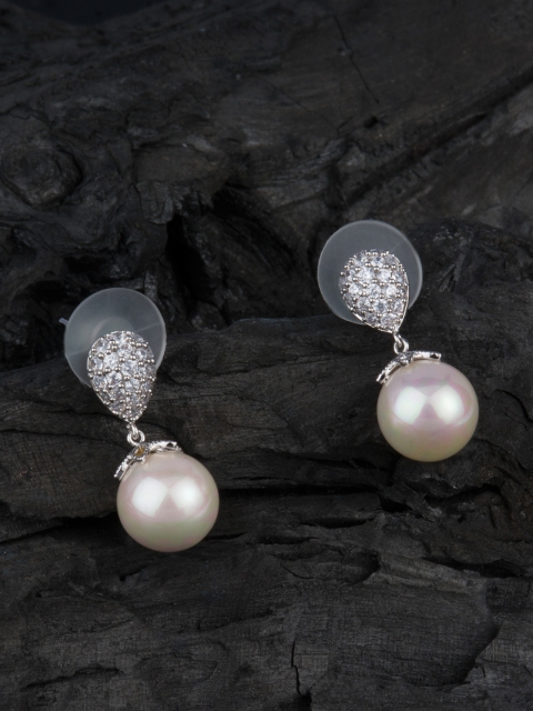 E2O Silver-Plated Contemporary Drop Earrings