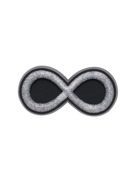 Crocs Men Grey Glitter Infinity Symbol Jibbitz Shoe Charm