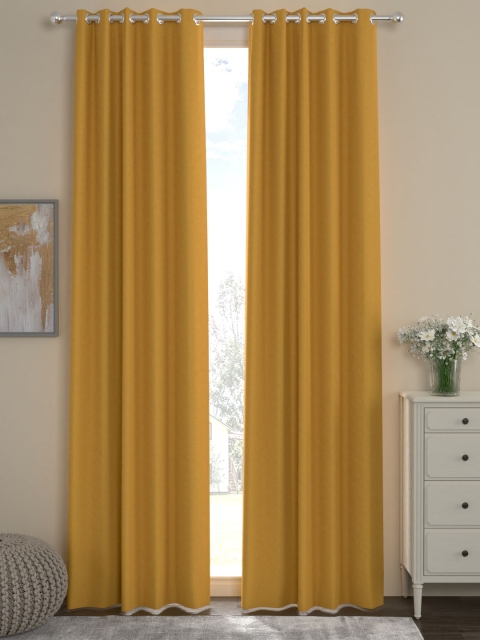 

ROSARA HOME Mustard Yellow Set of 2 Door Curtains