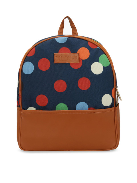 

KLEIO Women Blue & Red Geometric Backpack