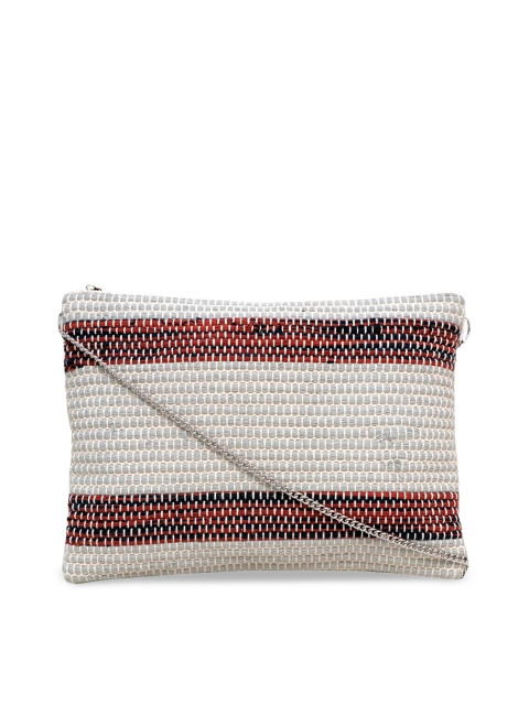 

Diwaah Maroon & Grey Colourblocked Handcrafted Sling Bag