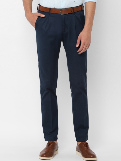 

Allen Solly Men Navy Blue Regular Fit Solid Regular Trousers