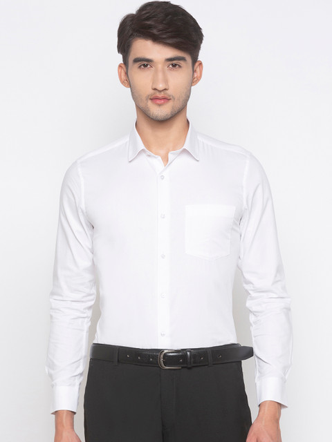 

Globus Men White Regular Fit Solid Formal Shirt
