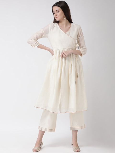 

Aayna Women Beige Solid Kurta with Palazzos
