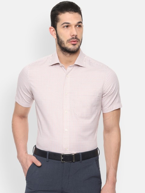 

Louis Philippe Men White & Red Regular Fit Checked Formal Shirt