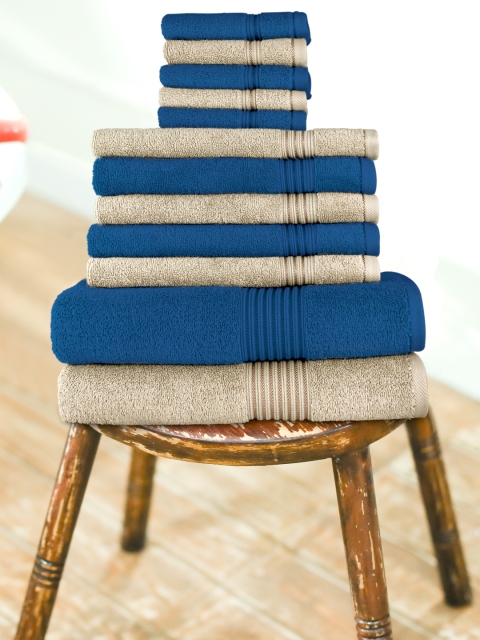 swiss republic Unisex Set of 12 Solid Signature 630 GSM Towels, Beige