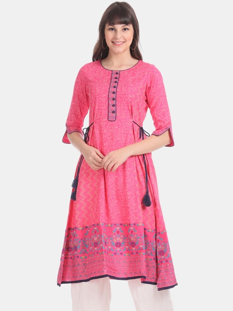 

Anahi Women Pink Printed Anarkali Kurta