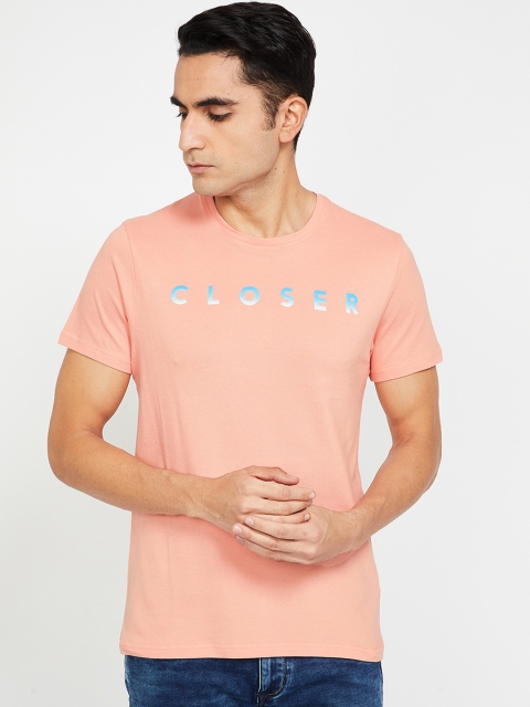 

Fame Forever by Lifestyle Men Pink Printed Round Neck T-shirt, Peach