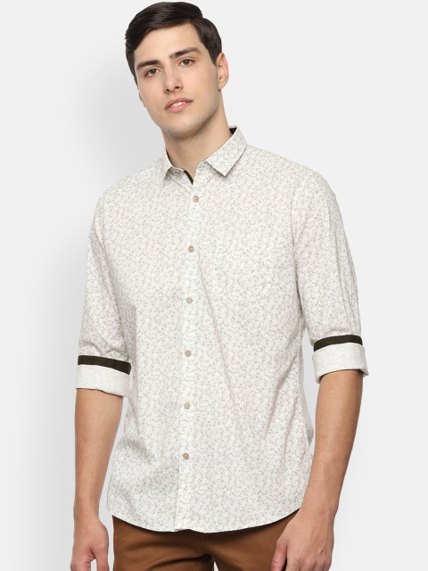 

Van Heusen Sport Men Beige & Grey Slim Fit Printed Casual Shirt