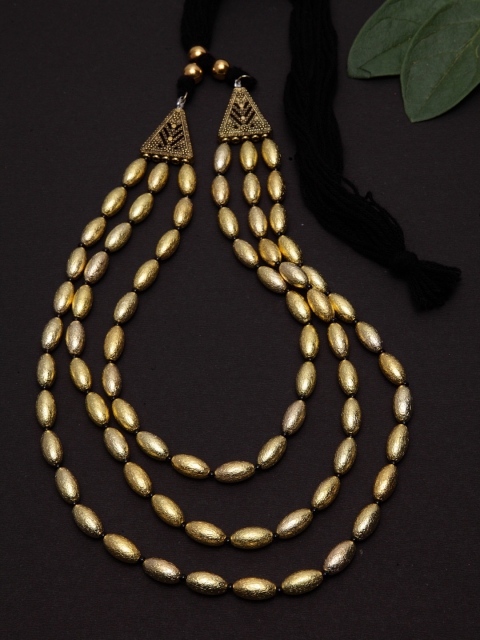 

PANASH Gold-Plated German Silver Beaded Layered Necklace
