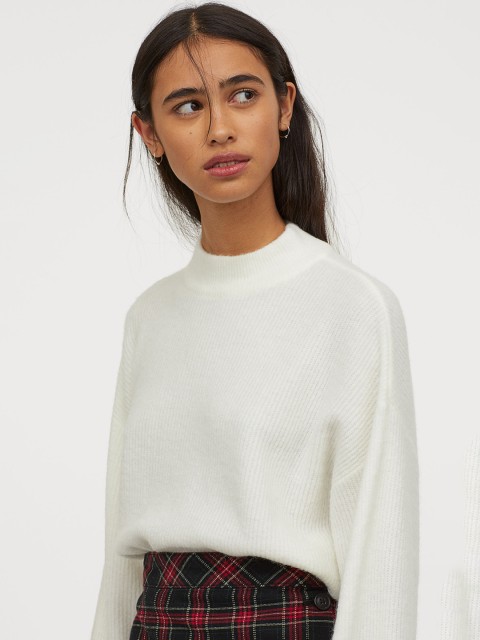 

H&M Women White Knitted Jumper