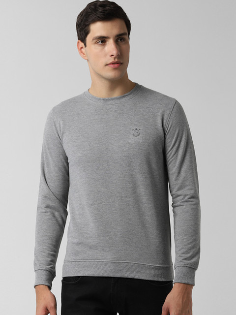 

Peter England Casuals Men Grey Melange Solid Sweatshirt