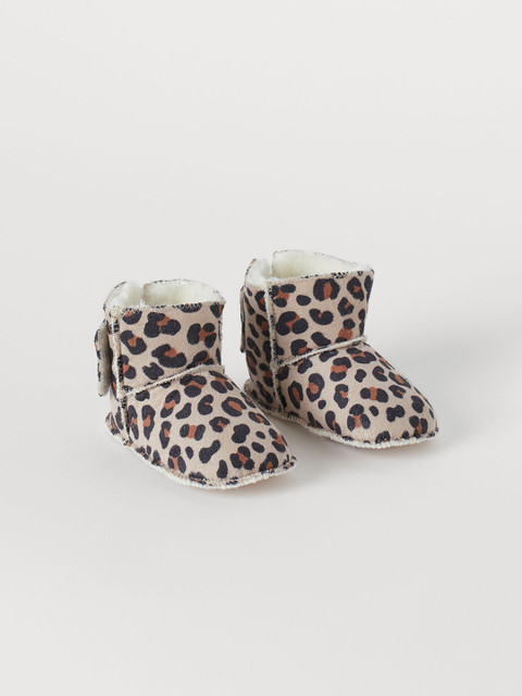 

H&M Girls Beige Faux Fur-Lined Slippers