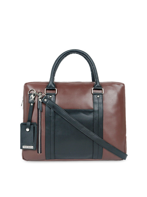 

Toteteca Unisex Brown & Black Colourblocked Laptop Bag