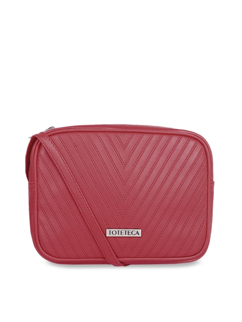 

Toteteca Red Textured Sling Bag