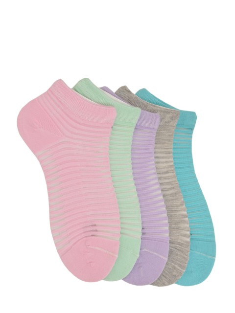 

MARC Women Pack of 5 Assorted Ankle-Length Net Socks