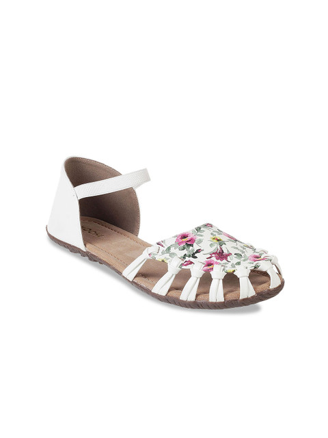 

Mochi Women White Printed Flats
