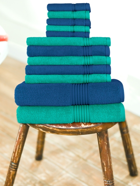 

swiss republic Unisex Set of 12 Solid Signature 630 GSM Towels, Green