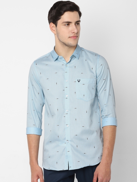 

Allen Solly Men Blue & Grey Slim Fit Checked Casual Shirt