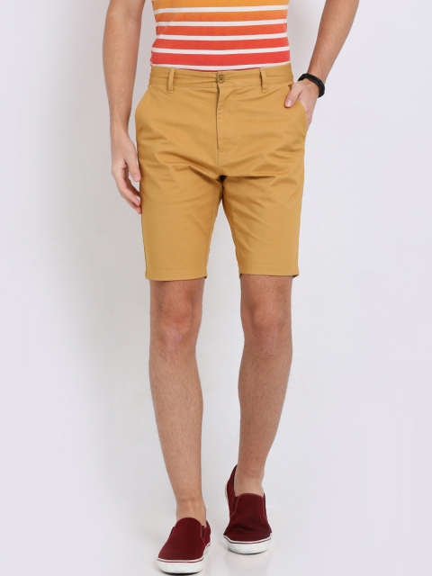 

t-base Men Mustard Yellow Solid Regular Fit Regular Shorts