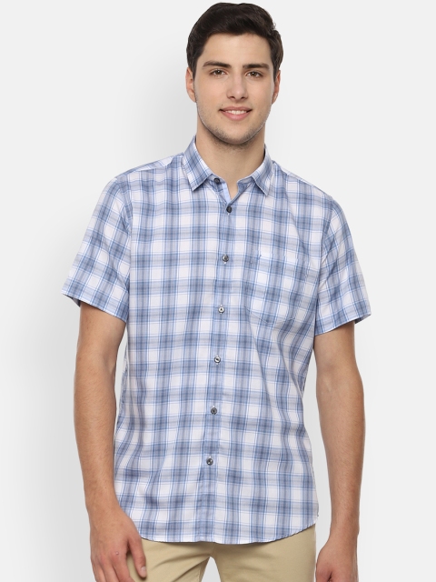 

Van Heusen Sport Men Blue & White Slim Fit Checked Casual Shirt