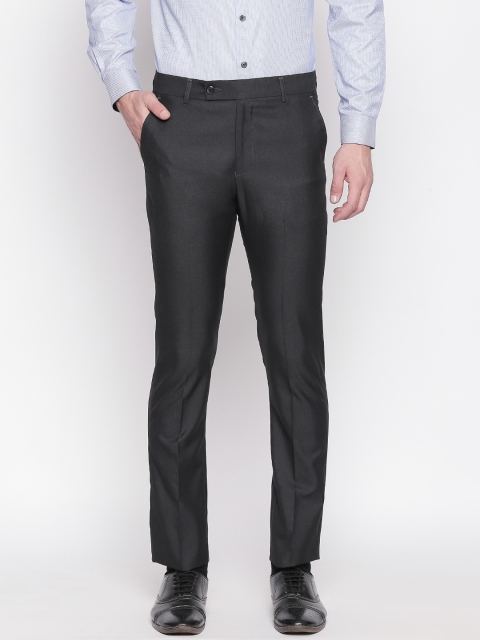 

Solemio Men Black Regular Fit Solid Regular Trousers