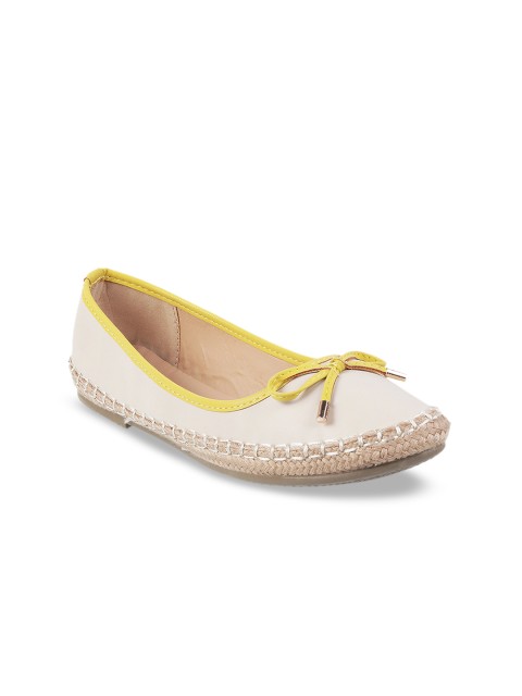 

Mochi Women Beige & Yellow Solid Ballerinas