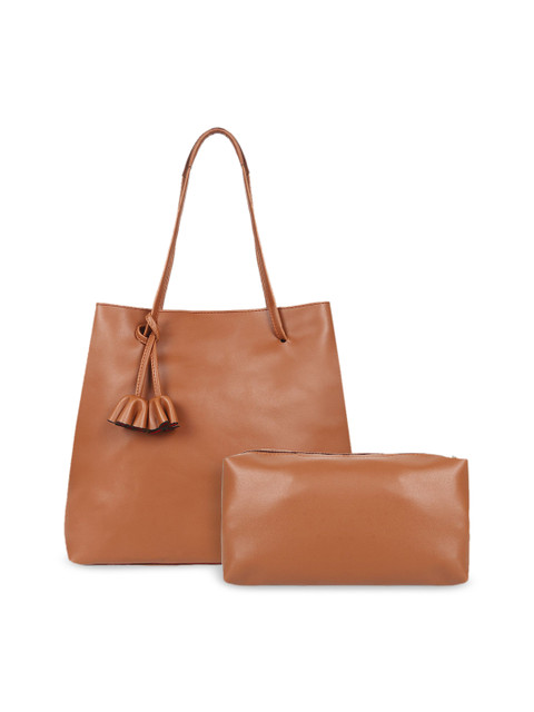 

Toteteca Tan Brown Solid Shoulder Bag with Pouch
