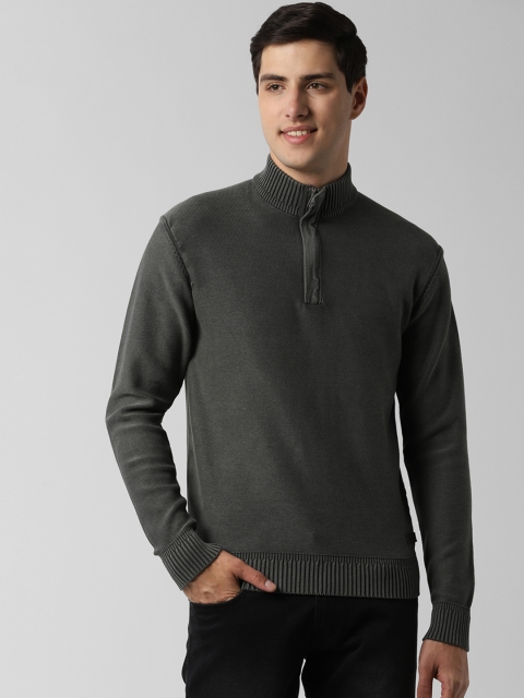 

Peter England Casuals Men Grey Solid Pullover Sweater