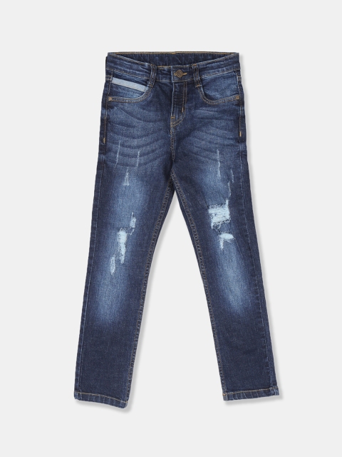 

Cherokee Boys Blue Slim Fit Mid-Rise Mildly Distressed Stretchable Jeans
