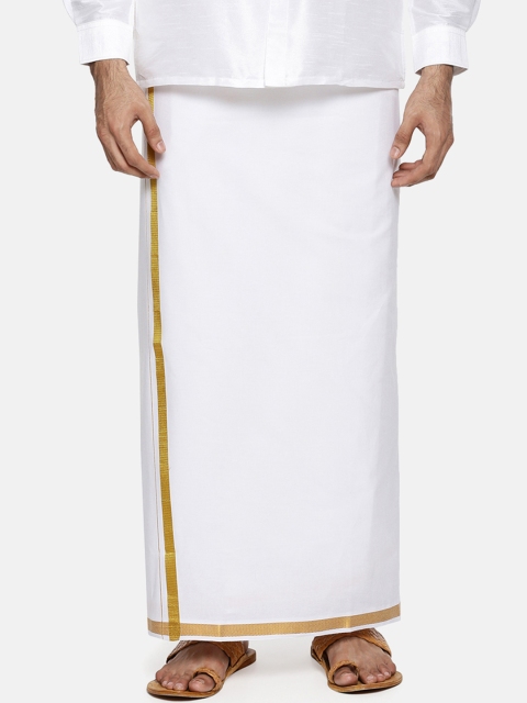 

Ramraj Men White Solid Readymade Single Dhoti