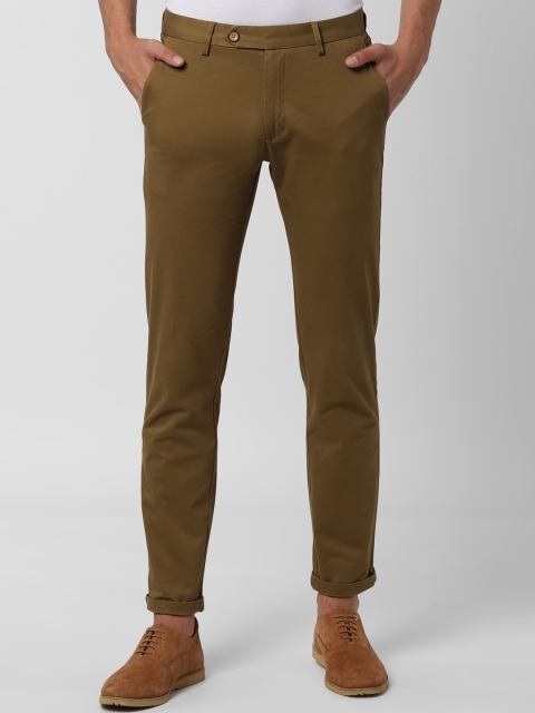 

Peter England Casuals Men Khaki Slim Fit Solid Regular Trousers