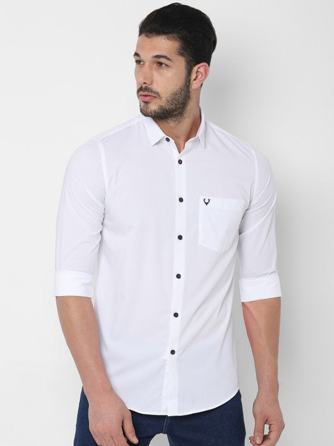 

Allen Solly Men White Slim Fit Solid Casual Shirt