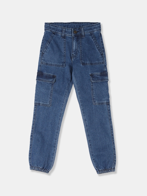 

Cherokee Girls Blue Slim Fit Mid-Rise Clean Look Stretchable Jogger Jeans