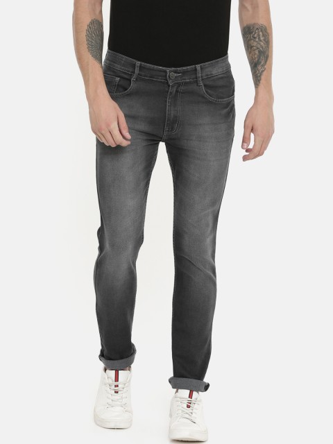 

CINOCCI Men Grey Slim Fit Mid-Rise Clean Look Jeans