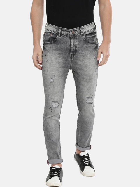 

CINOCCI Men Grey Slim Fit Mid-Rise Mildly Distressed Jeans