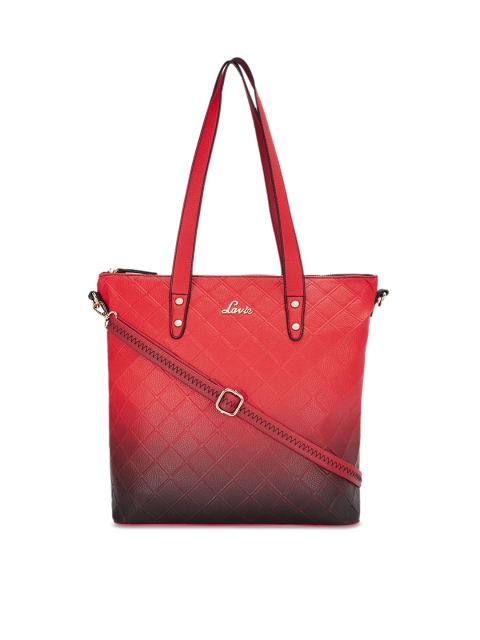 

Lavie Red & Black Textured Shoulder Bag
