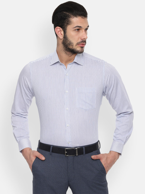 

Van Heusen Men Blue Regular Fit Striped Formal Shirt