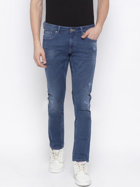 

SPYKAR Men Blue Skinny Fit Low-Rise Mildly Distressed Jeans