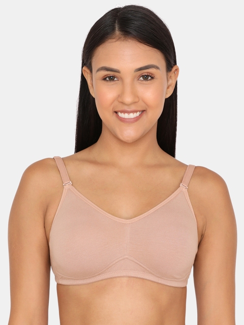 

Zivame Beige Solid Non-Wired Non Padded T-shirt Bra PY1023