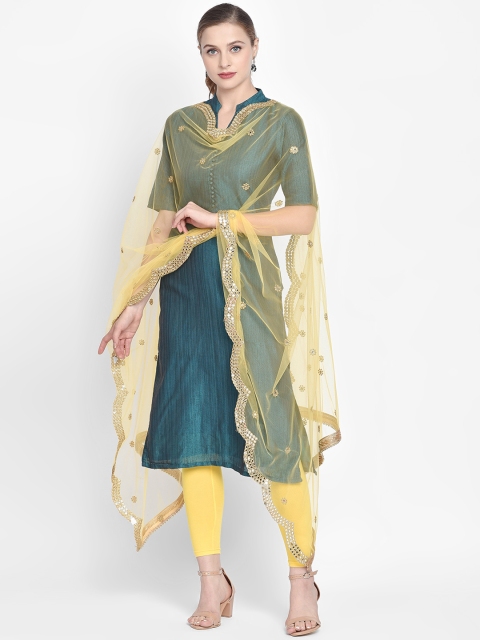 

Dupatta Bazaar Yellow & Gold-Toned Embellished Dupatta