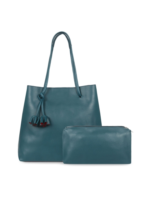 

Toteteca Teal Blue Solid Shoulder Bag with Pouch