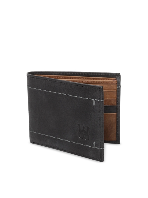 

WELBAWT Men Black Solid Leather Two Fold Wallet