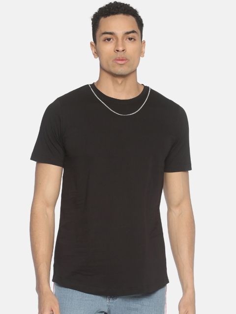 

KULTPRIT Men Black Solid Round Neck T-shirt