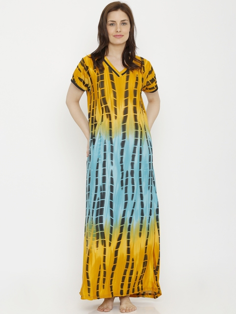 

Pretty Awesome Yellow & Blue Printed Maternity Nightdress