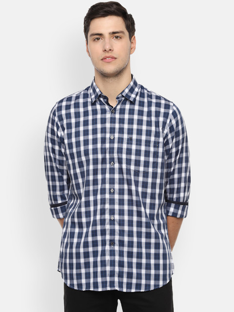 

Van Heusen Sport Men Blue & White Slim Fit Checked Casual Shirt