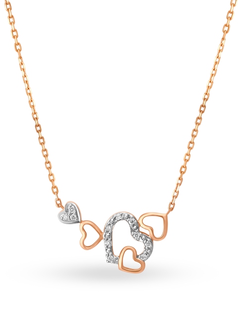 

Mia by Tanishq 14KT Rose Gold Heart Diamond Necklace