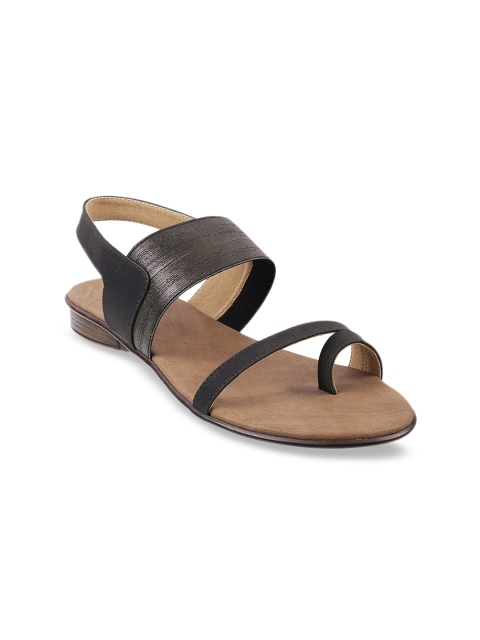 

Mochi Women Black Solid One Toe Flats