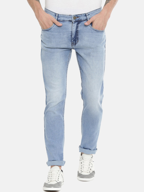 

CINOCCI Men Blue Slim Fit Mid-Rise Clean Look Jeans